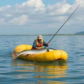 pescador no lago de Palmas